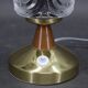 Pair of 1970s Lidokov mid-century table lamps with sculpted pressed glass shades