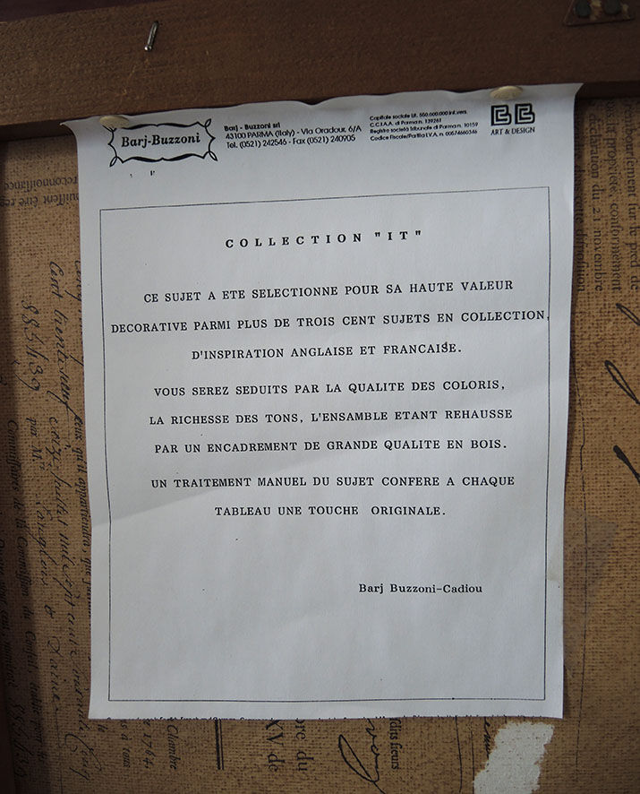 Old oil painting – the castle – gilded wood frame – barj-buzzoni collection