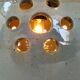 Vintage lamp in stoneware & rattan 1970