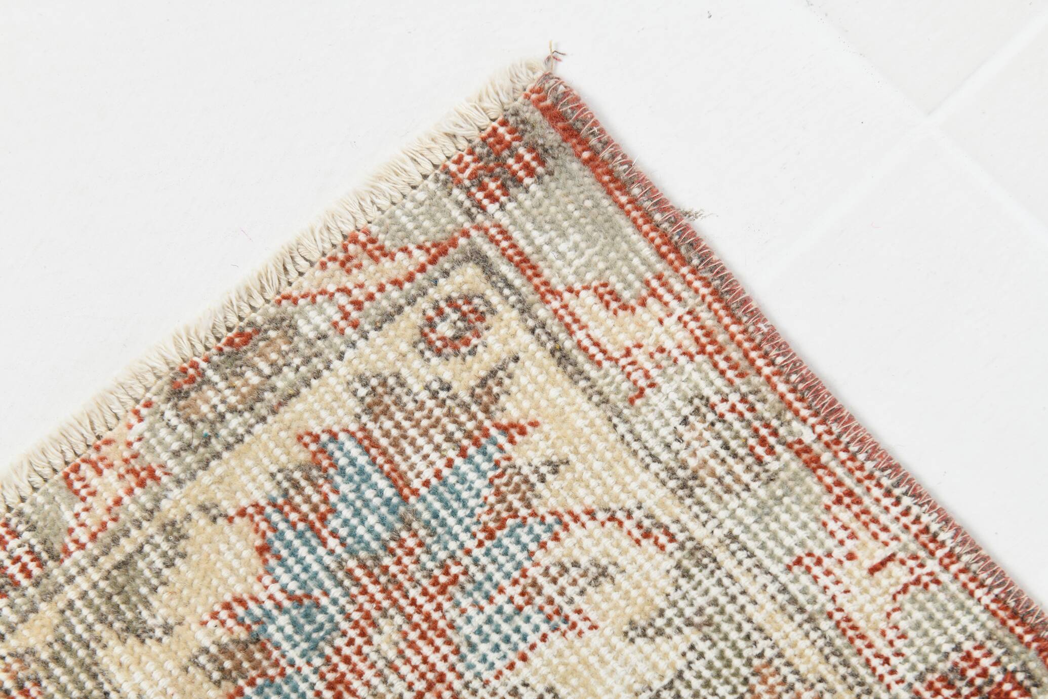 5x9 Pale Red & Blue Shabby Chic Vintage Turkish Rug, 151x259Cm SK5619