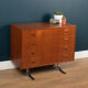 Retro teak 1960s danish chest of drawers on metal legs