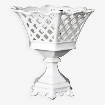 Coupe corbeille en porcelaine de Paris