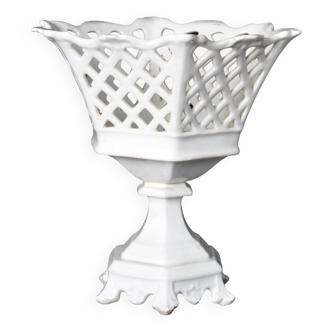 Coupe corbeille en porcelaine de Paris