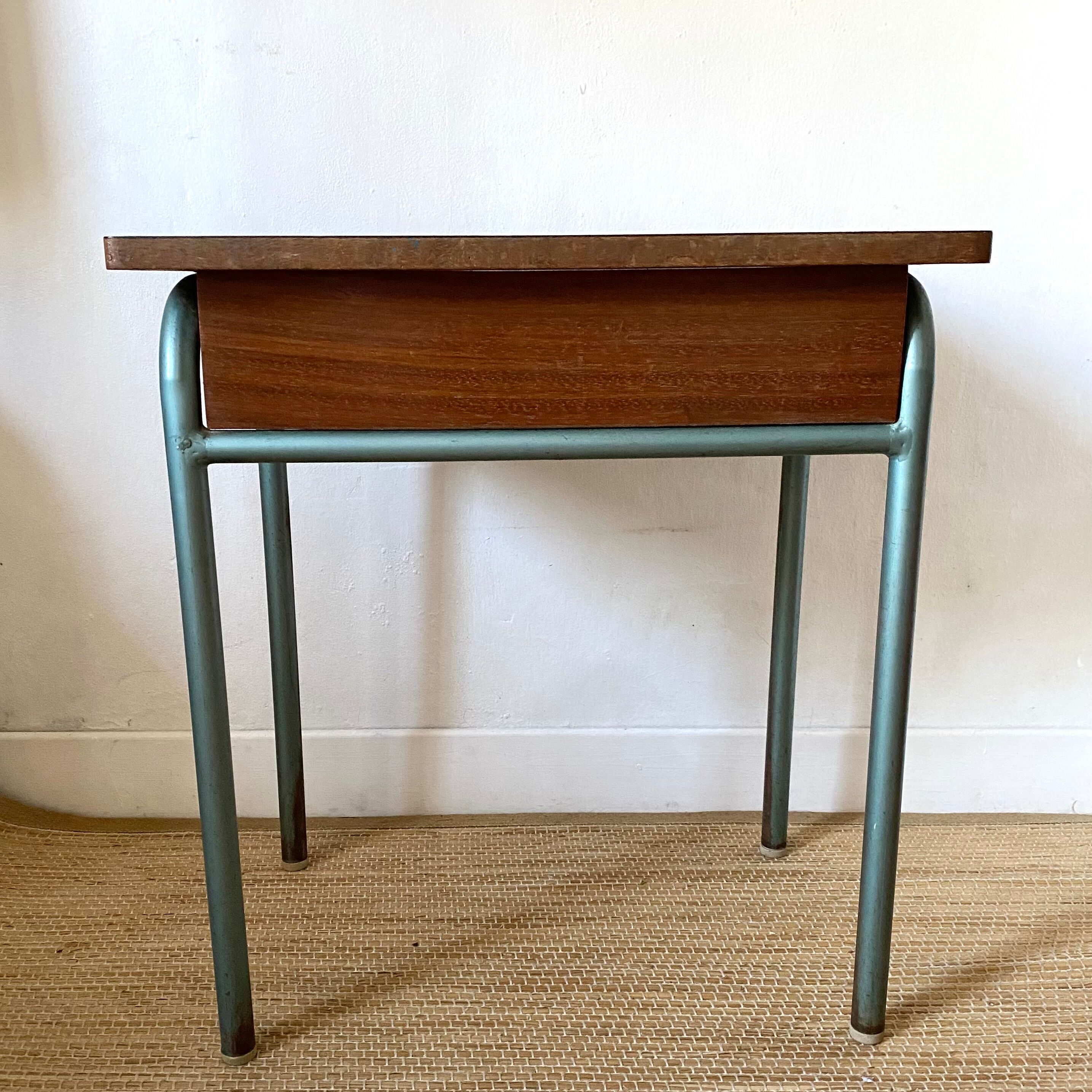 Bureau d'écolier vintage métal et bois