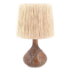 Sésame Vallauris ceramic lamp, raffia lampshade, 1970s
