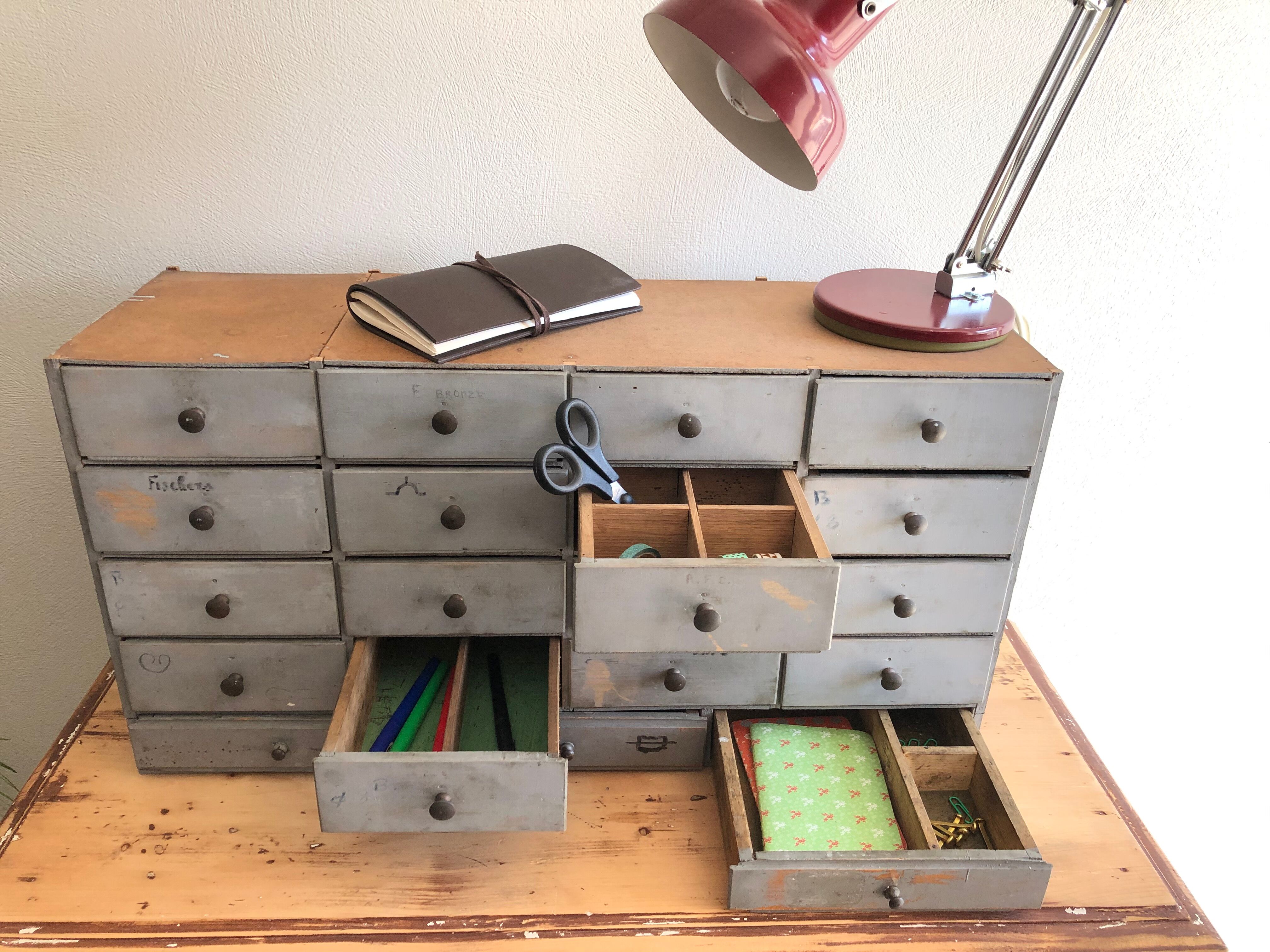 Furniture drawers patinated