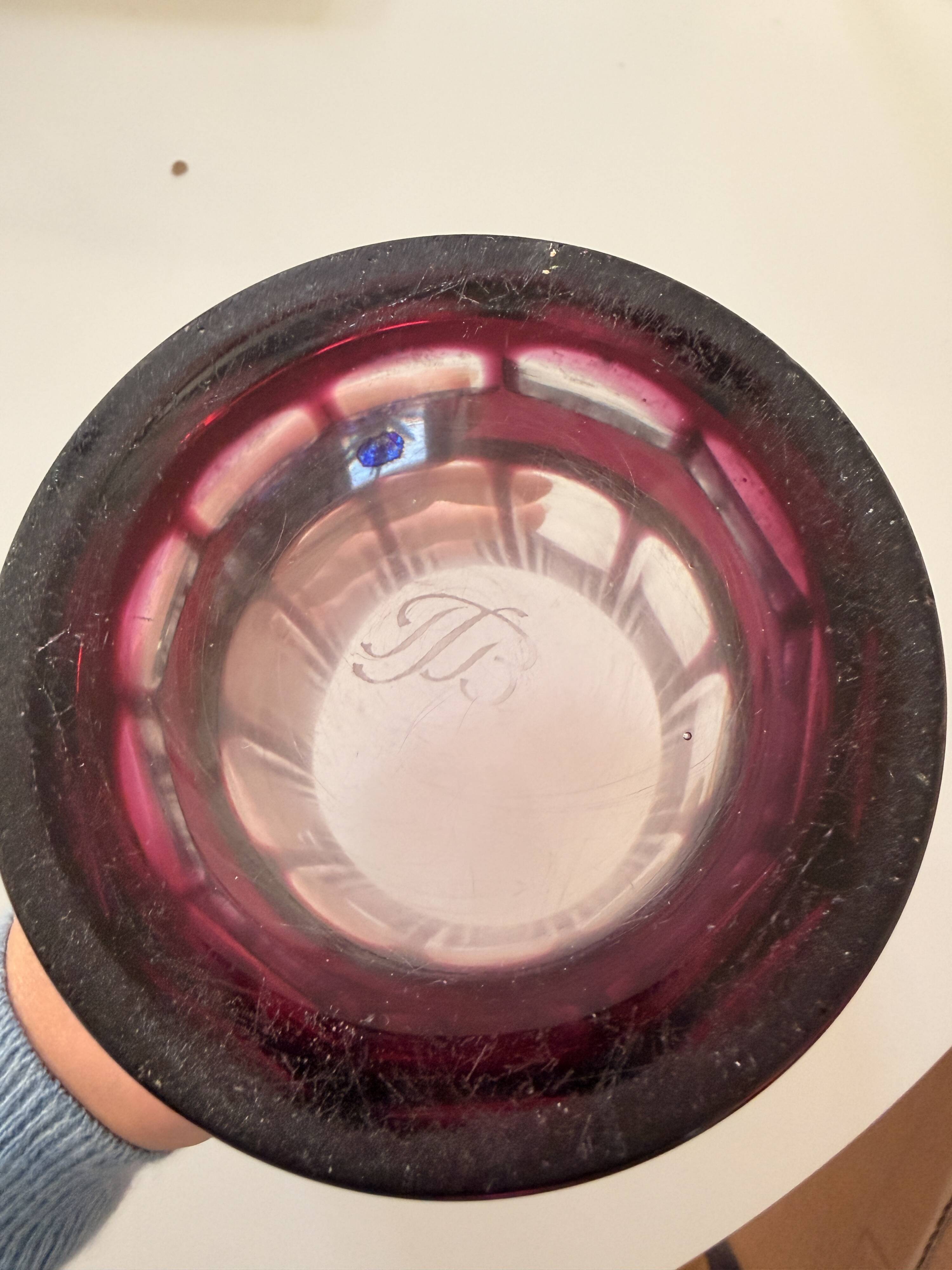Baccarat vase in dark pink crystal