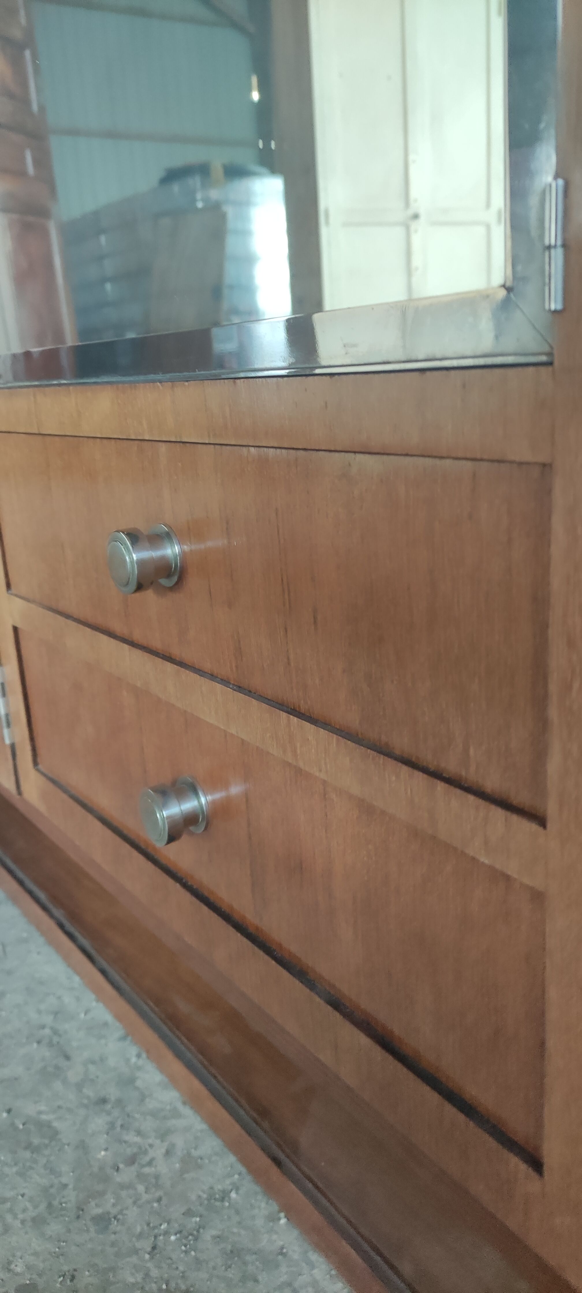 Art deco cabinet 3 doors 4 drawers in place of walnut