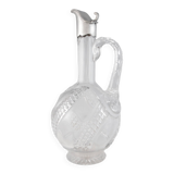 Baccarat - cut crystal ewer carafe mounted in solid silver