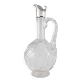 Baccarat - cut crystal ewer carafe mounted in solid silver