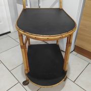 Vintage rattan serving trolley