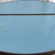 Folding metal and formica table in blue - 1960s/70s