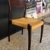 4 beautiful Scandinavian wood and straw chairs