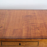 Table Empire antique avec rabats et marqueterie en bois de bouleau des années 1840