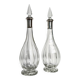 Pair of crystal decanters with solid silver mounts