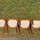 Set of six chairs with fabric tops