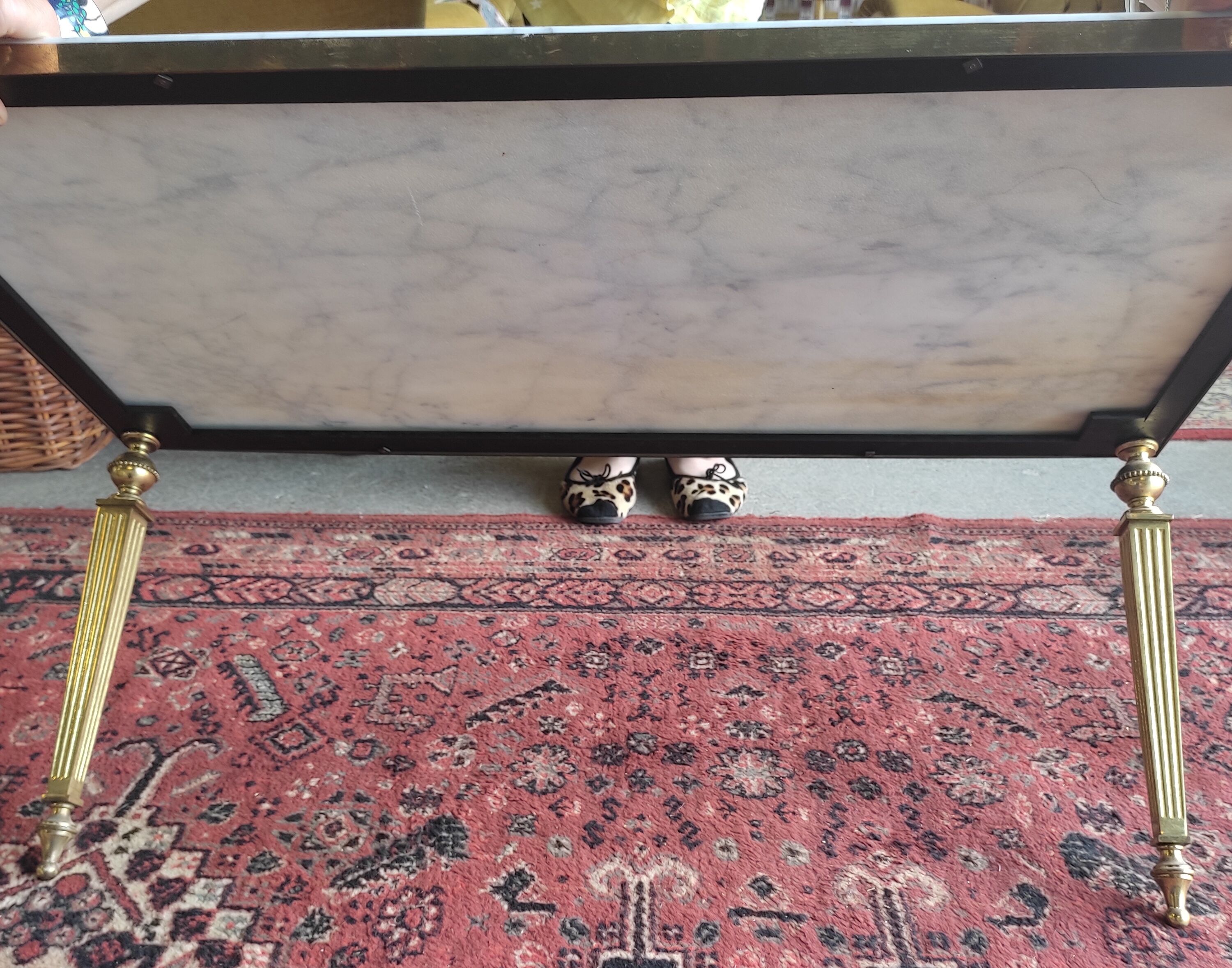 Marble and brass coffee table