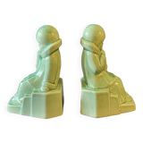 Pair of Art Deco Ceramic Bookends Louis Fontinelle 1886 - 1964