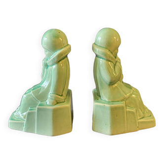 Pair of Art Deco Ceramic Bookends Louis Fontinelle 1886 - 1964