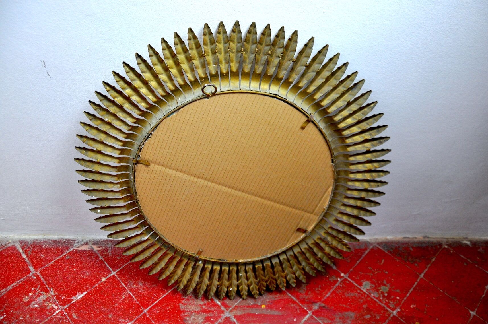 Miroir soleil, gilded metal with gold leaf, Italy, 1960