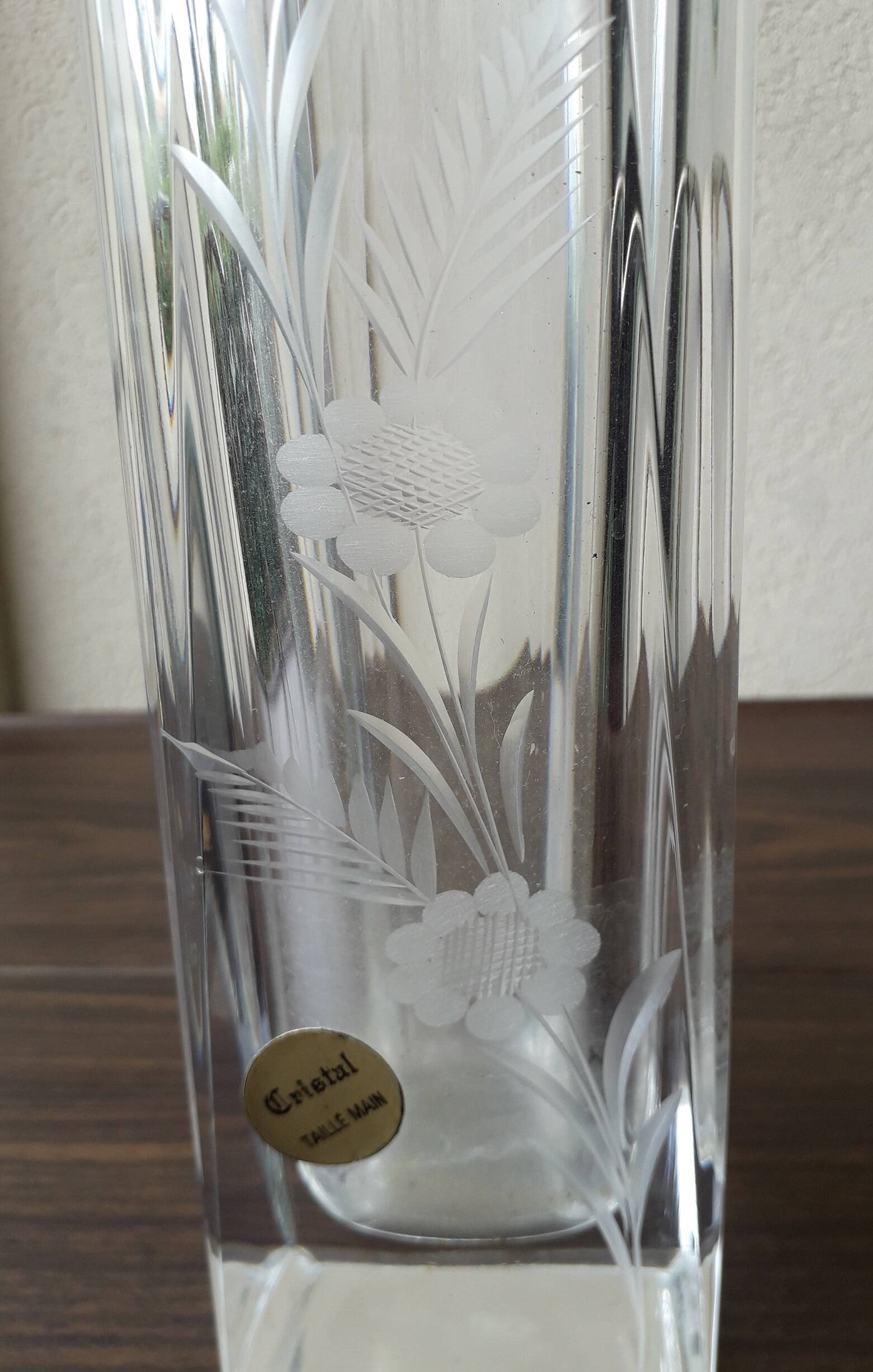 Cut crystal vase