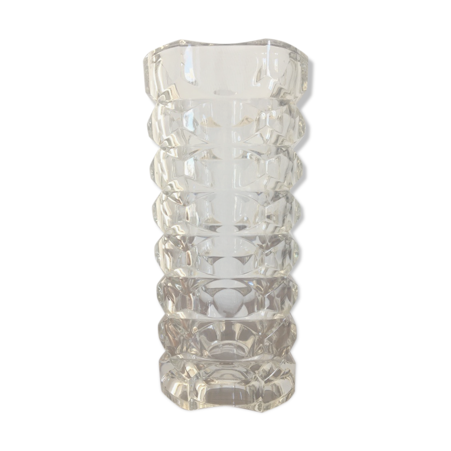 Moulded glass vase, "Windsor" Luminarc model, 70s