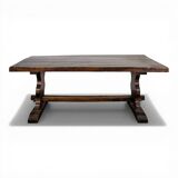19th-century solid oak monastery table