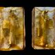 Mazzega two-tone glass wall sconces, Italy 1970