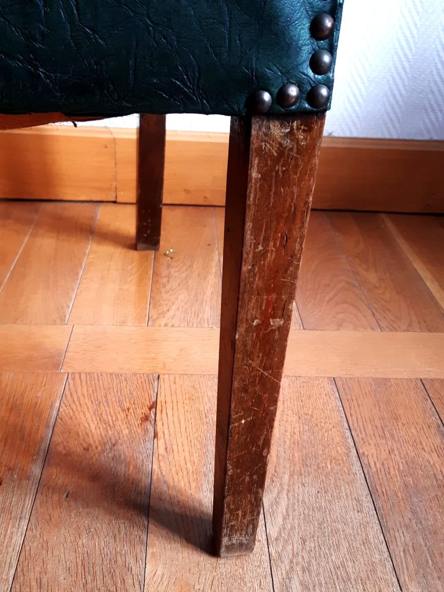 Pair of 1940 bridge armchairs in skaï