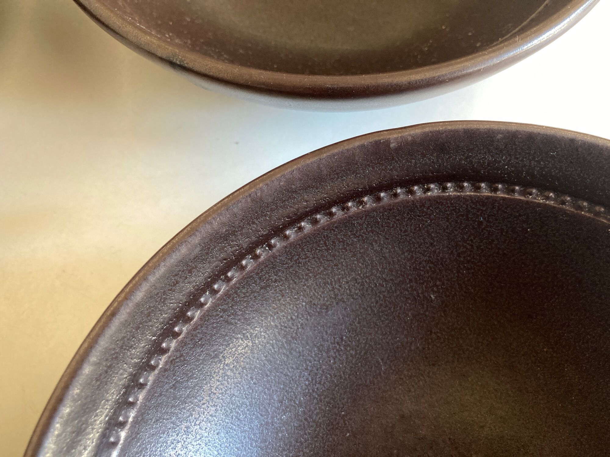 set of 4 plates cap in Scandinavian potter's sandstone Sweden 1960