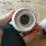 Salt and pepper shaker stoneware couple