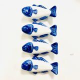 Set of 4 ceramic chopstick rests / cutlery rests - Fish shape