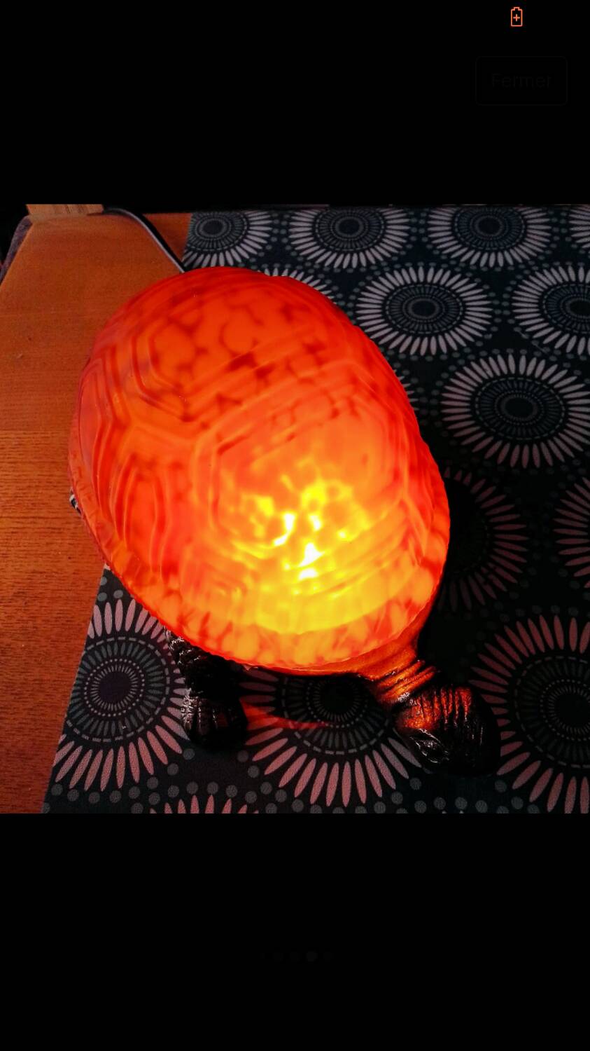 Broche Tortue Années 1970 - Métal Doré, Oxydes, Pâte De Verre, Occasion