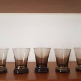 Set of 5 small black glasses