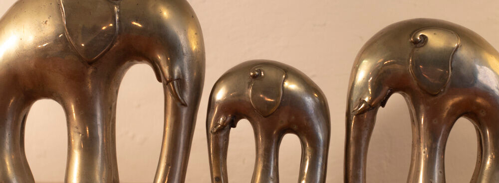 Brass elephant statues