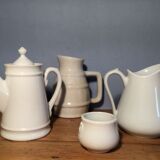 Trio of pitchers and jam jar