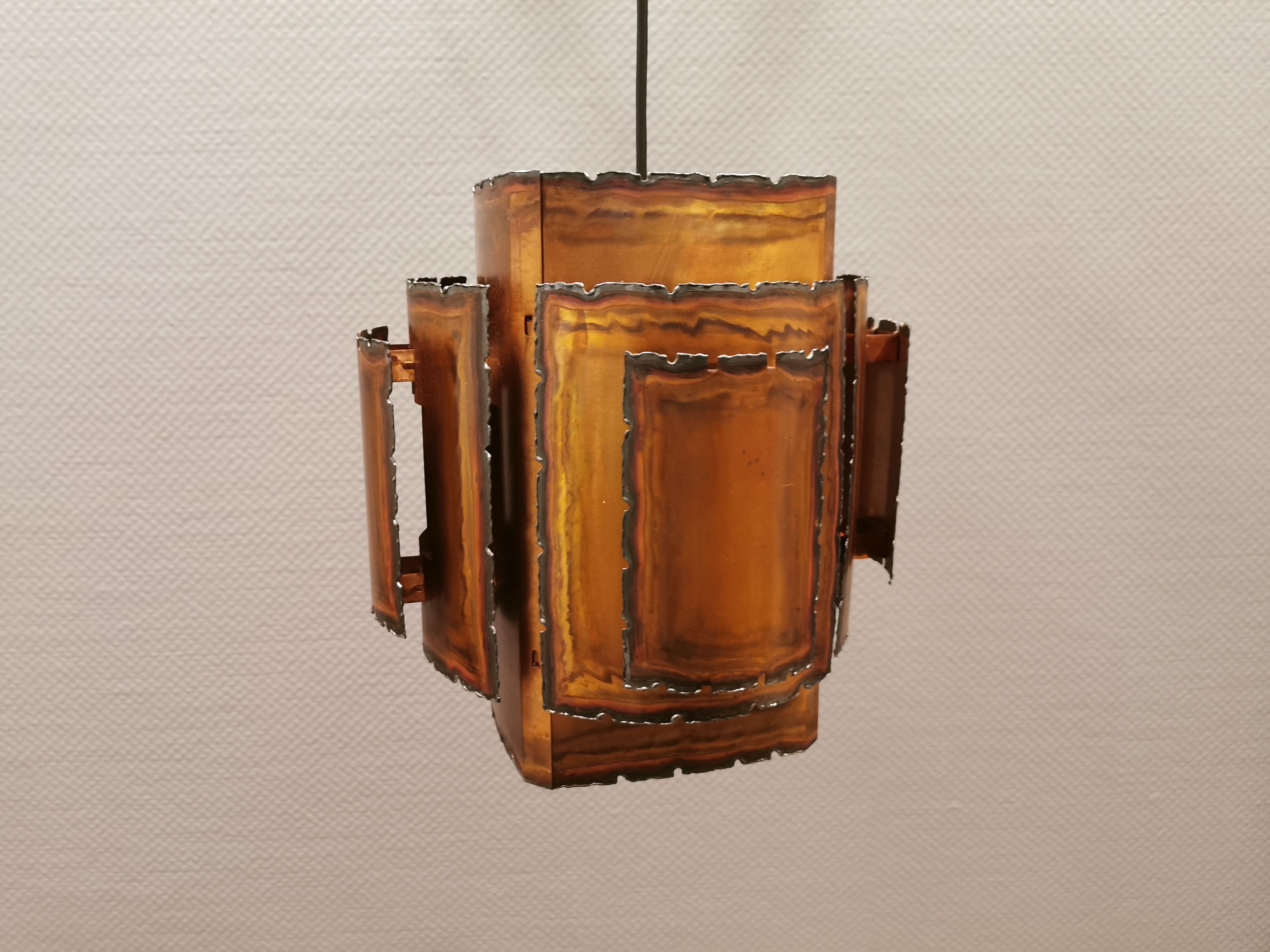 Brutalist hanging lamp, denmark 1960s
