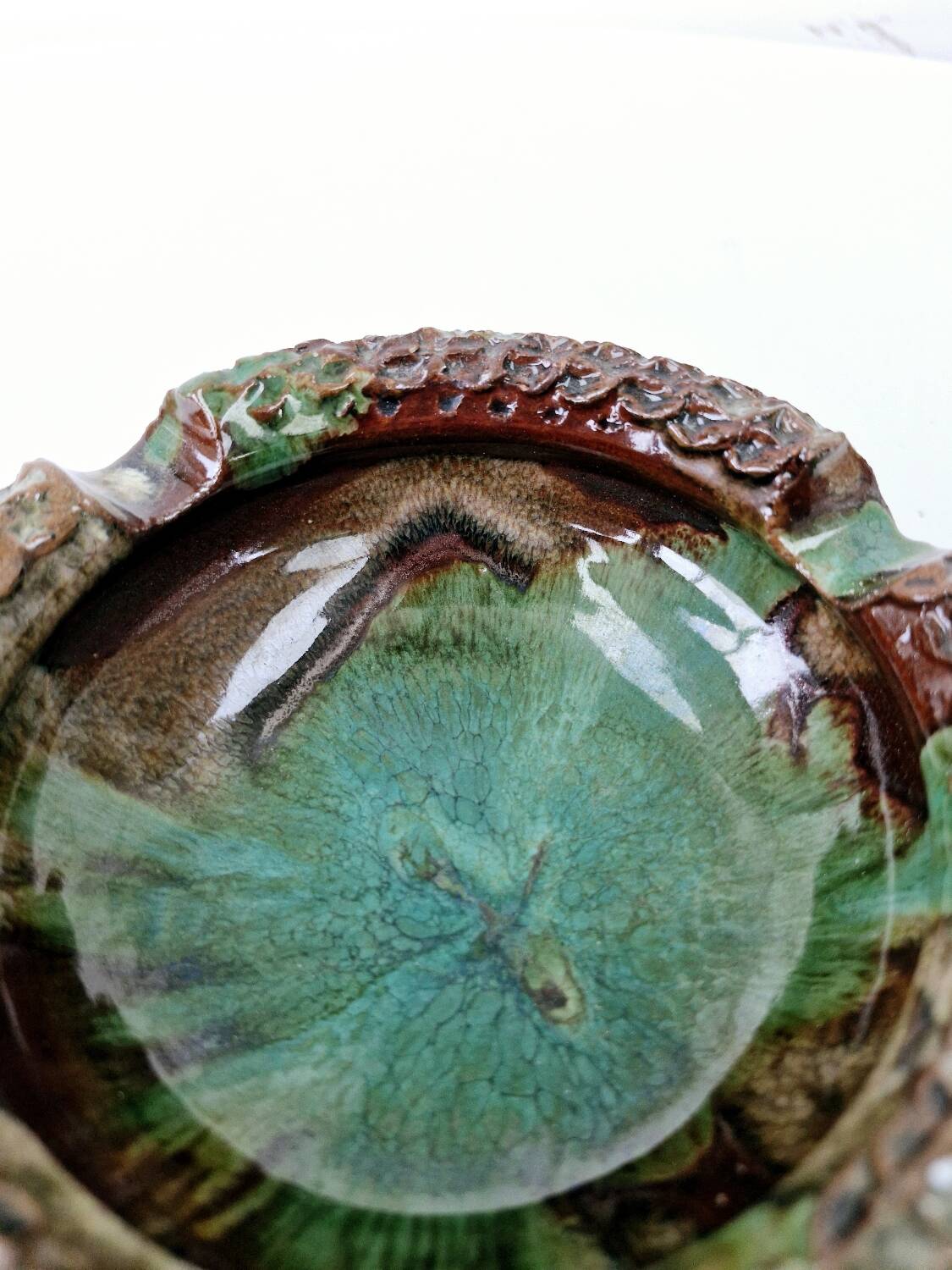 Empty Ashtray Pocket Cup Vintage Ceramic AC Pottery Blue Gradients