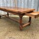 Farm table with cat bar in solid oak and 1 drawer.