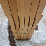 Set of 6 folding chairs blond wood
