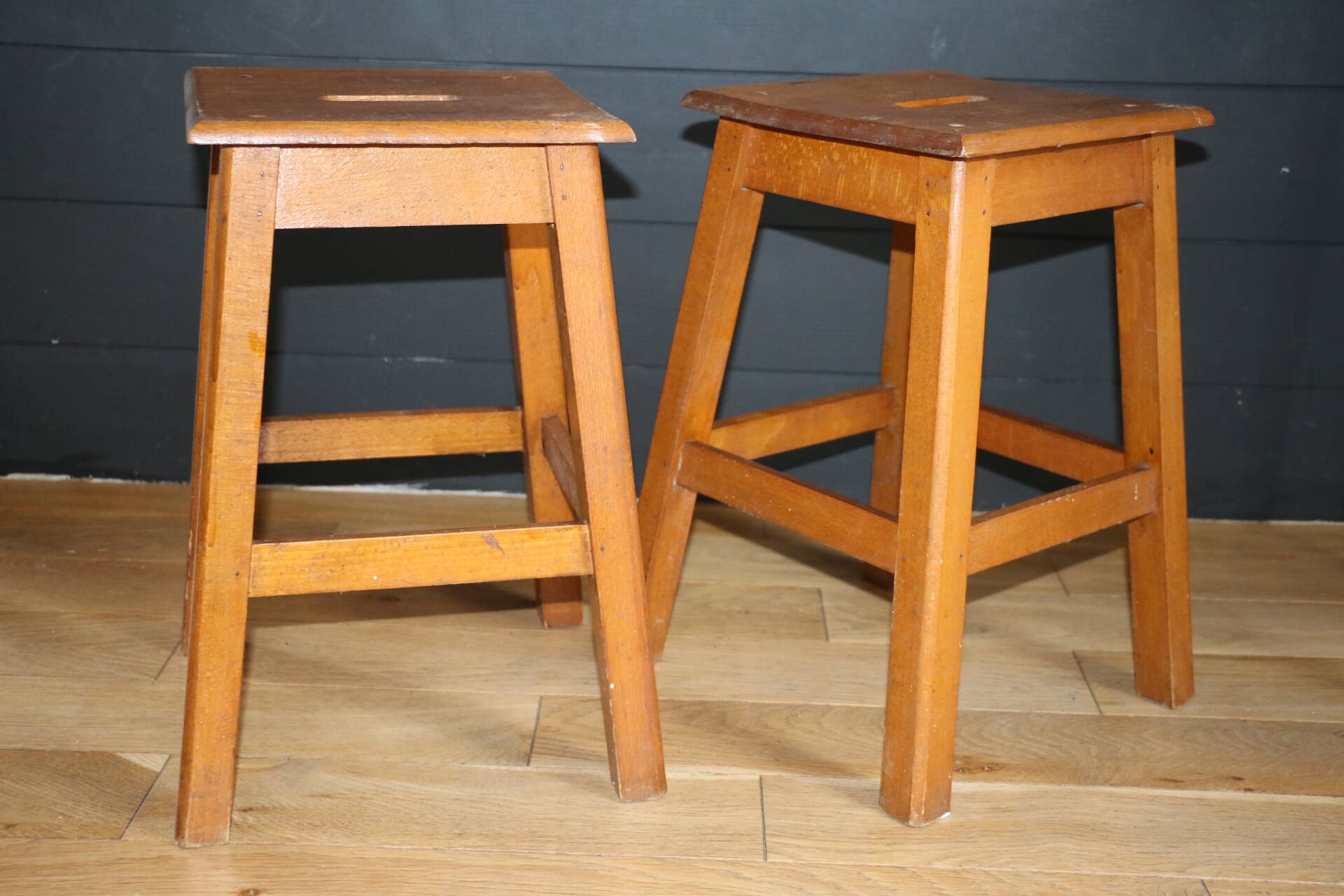 2 solid stools 1950 450mm