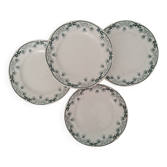 Set of 4 dessert plates faience Saint Amand Hamage Model