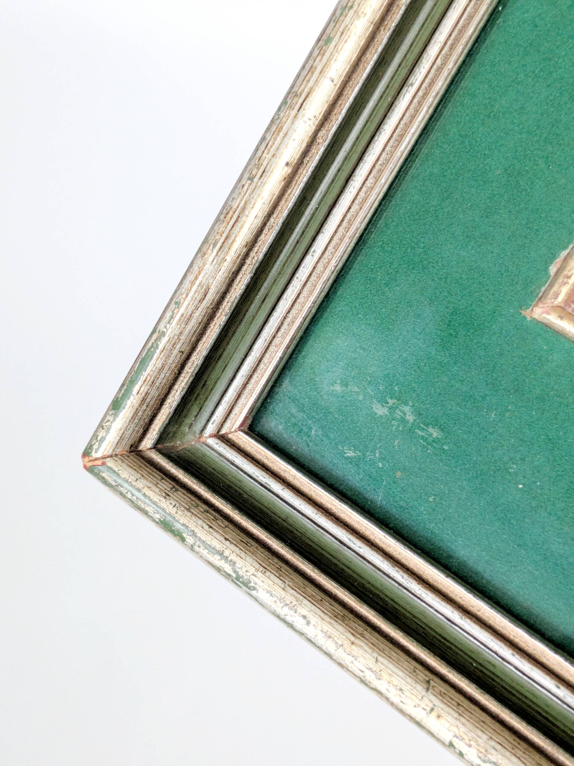 Vintage oil painting signed, robin, distressed frame.