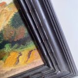 Oil, glazed wooden frame