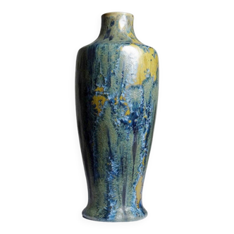 Rare petit vase ancien Alfred Renoleau grès émaux cristallins art déco