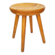 Large vintage folk art curved seat stool