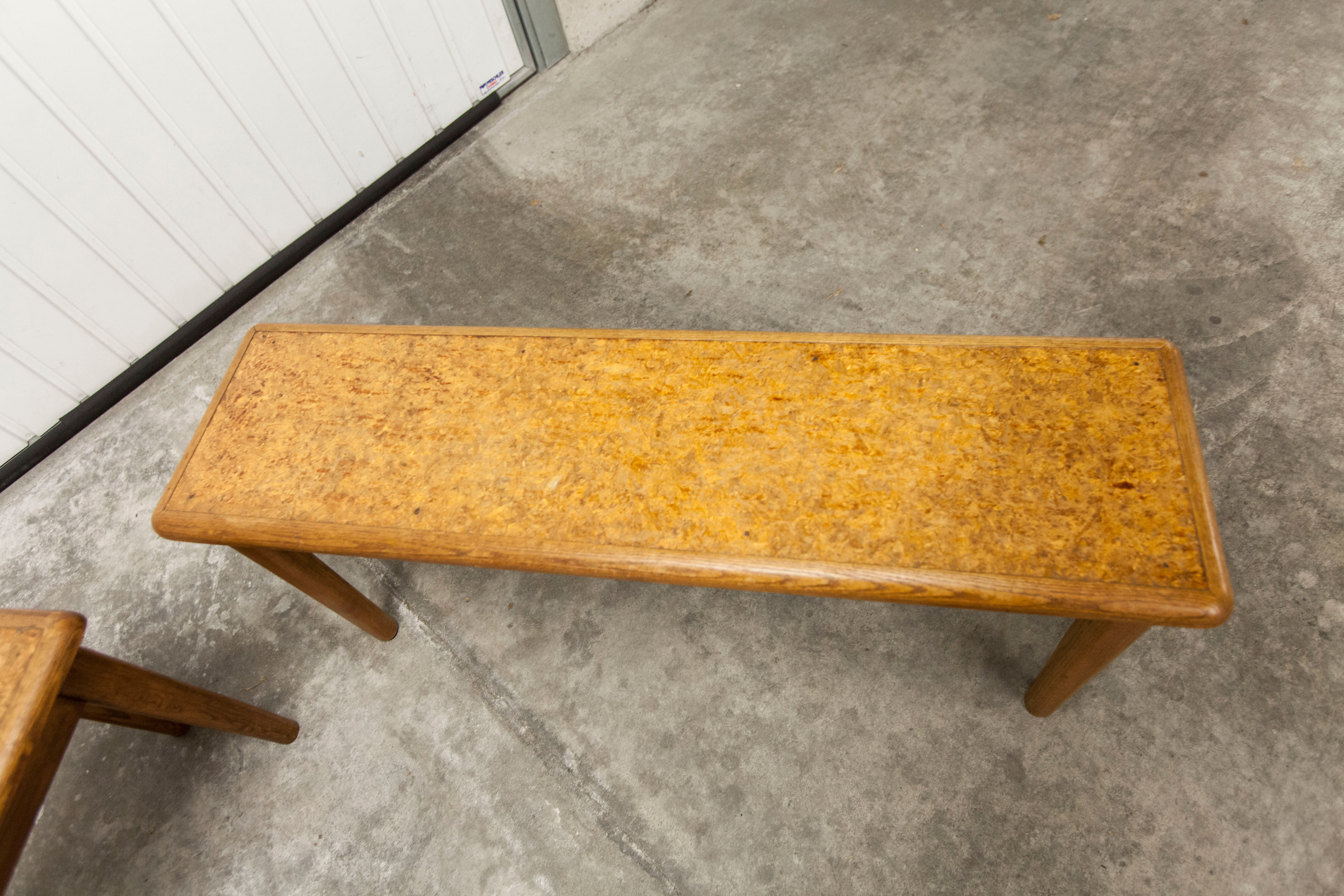 Paire de bancs enfant ou porte plante artisanal 1960