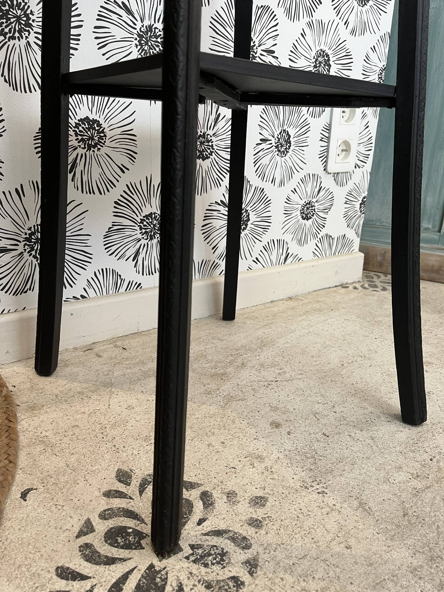 Wood and marble stool