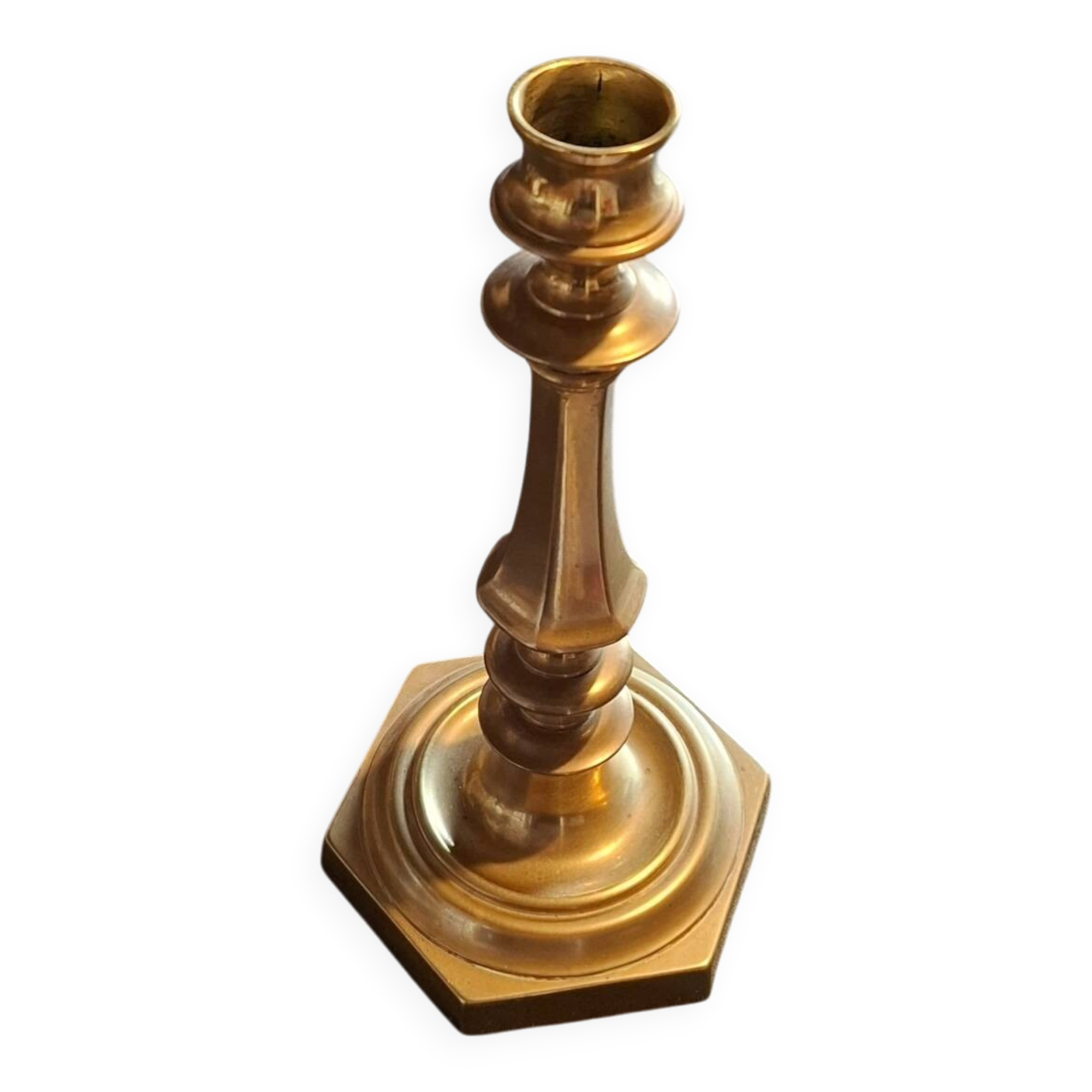 Solid bronze candlestick