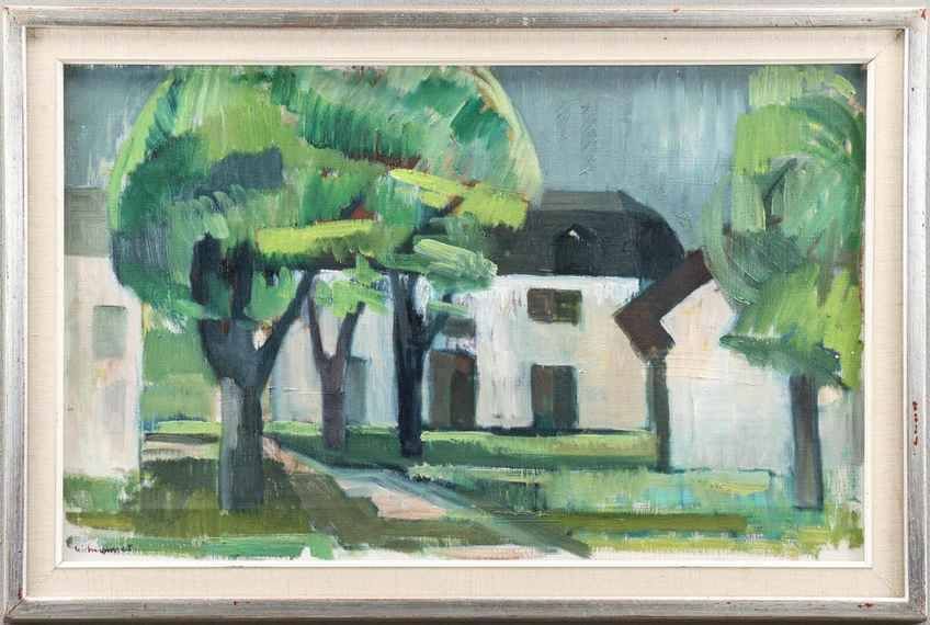 Original Swedish Oil On Canvas – “The White House” By Harry Wichmann – Signed – Vintage & Framed